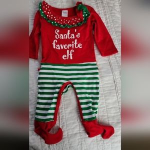 Baby Ganz christmas elf footed sleeper 0=3 monrhs